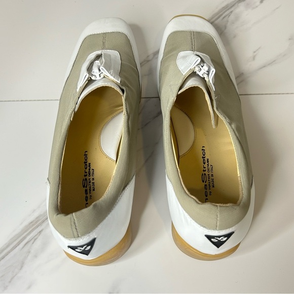 Walter Genuin Linea Stretch Made in Italy White and Tan Zip-Up Shoes Size 10.5 - Picture 7 of 7